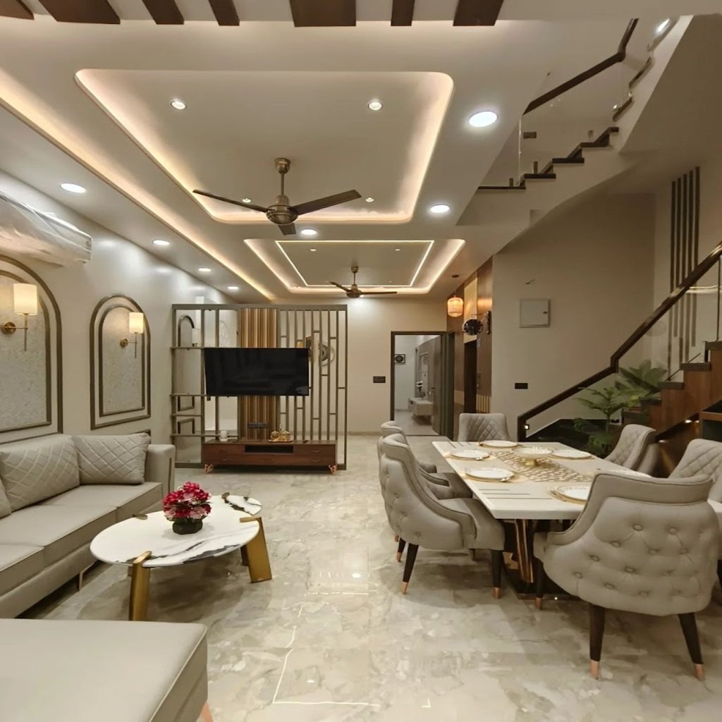 Luxury lounge interior designed by Homezed Interior in Greater Noida